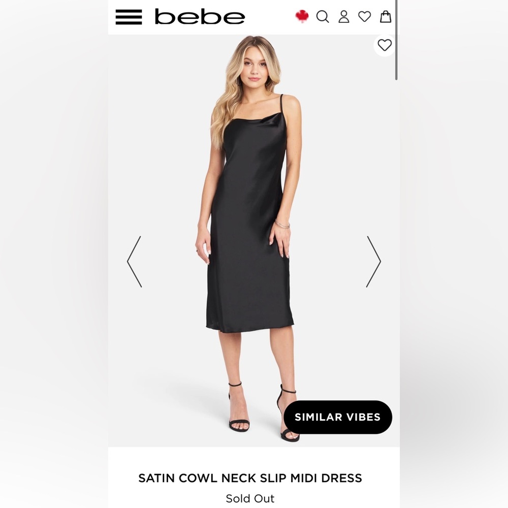 Bebe satiny midi slip dress Women’s 2XL